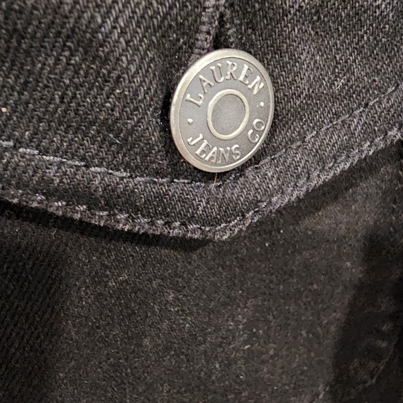 LRL Lauren Jeans Manhatten Denim Black Jean Jacket Womens Size M - Picture 12 of 15